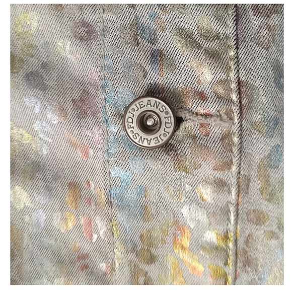 Metallic Jean Jacket Size L - Picture 9 of 10